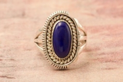 Artie Yellowhorse Genuine Blue Lapis Sterling Silver Ring